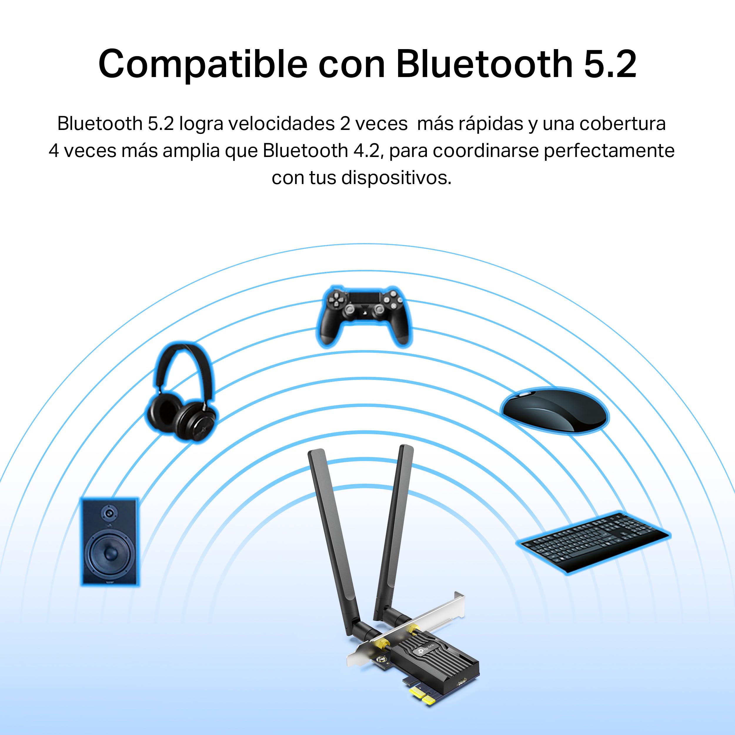 TP-Link Archer TX55E Tarjeta de Red PCIe AX3000 Wi-Fi 6 Bluetooth 5.2 Negro