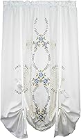 Vista 33 de Today's Curtain Verona - Nivel de bordado inverso, 36 pulgadas, crudo/rosa, 60 pulgadas de ancho x 36 pulgadas de largo