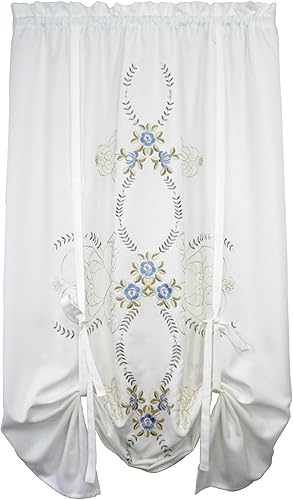 Vista 57 de Today's Curtain Verona - Persiana bordada inversa, 63 pulgadas, color crudo/antiguo