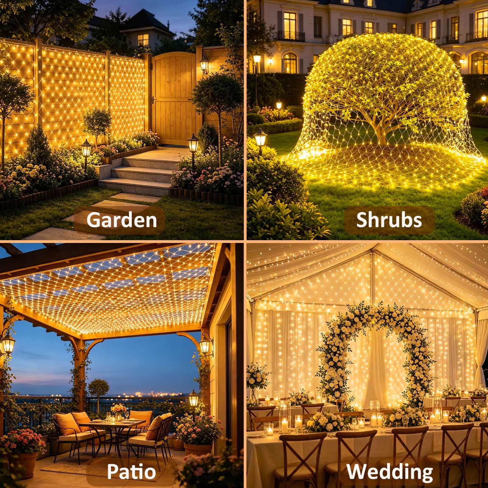 Cozymeow 2 Pièces Filet Lumineux Extérieur 3x2M 200 LED Guirlande Lumineuse | 8 Modes, Prise, Minuterie, Étanche, Noël Lumiere Exterieur Terrasse Jardin Balcon Décoration Mariage Buisson, Blanc Chaud