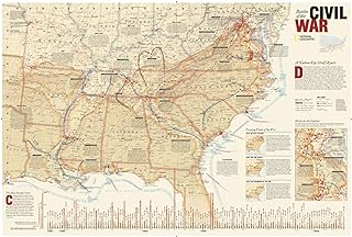 National Geographic Battles of the Civil War Wall Map - Laminated (35.75 x 23.25 in) (National Geographic Reference Map)