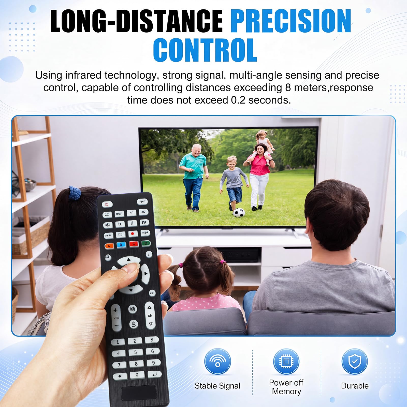 Confezione da 10 telecomandi universali retroilluminati per TV, compatibili con tutte le Smart TV, LED, LCD, HDTV serie 3D, per motel, hotel, casa di cura