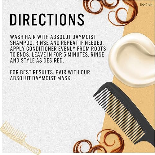 Miniatura 5 de INOAR Absolut DayMoist CLR Juego de champú y acondicionador  Conserva el color y el brillo 2 botellas 85 onzas cada uno