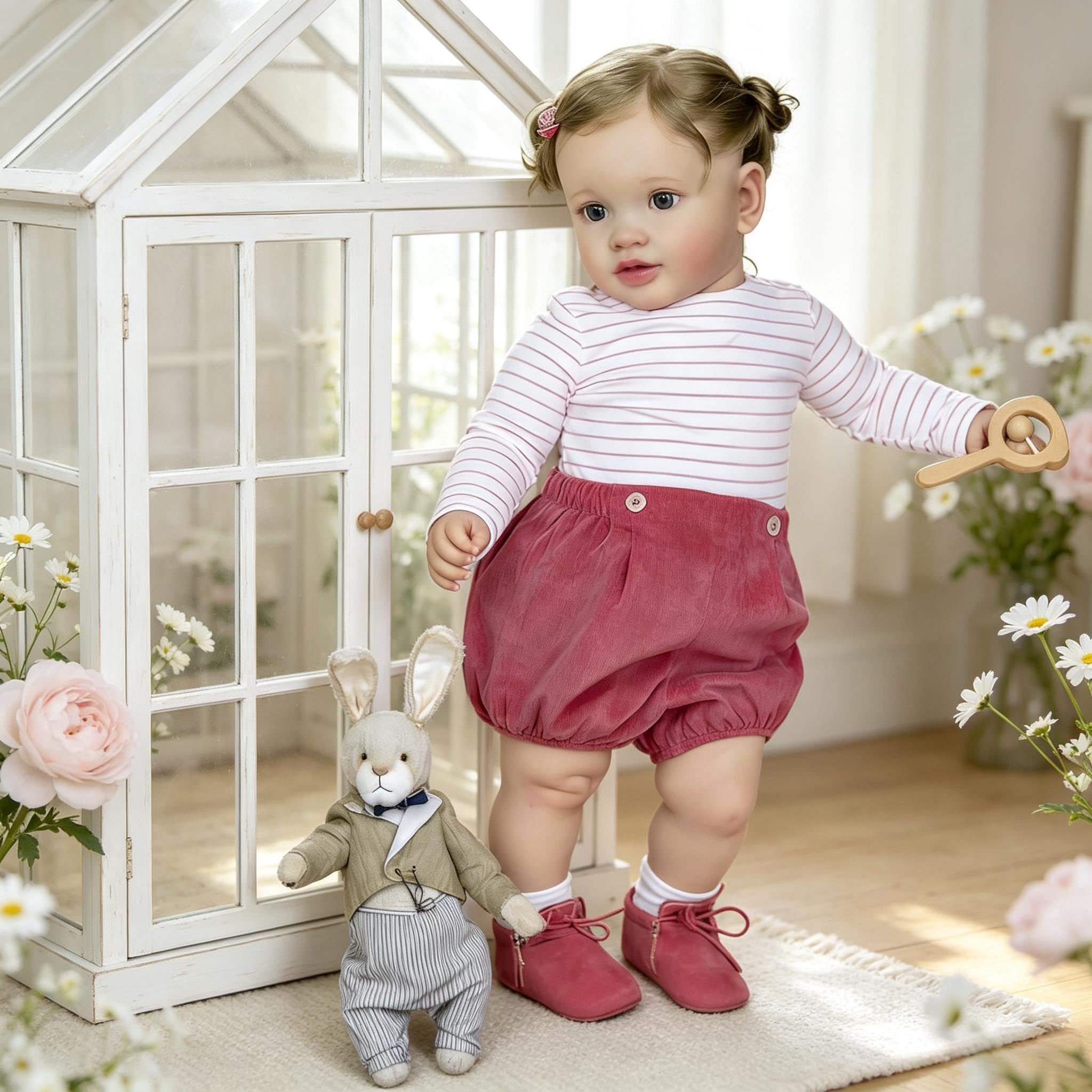 RXDOLL Duży rozmiar realistyczne lalki Reborn maluch dziewczynka Pippa 66 cm realistyczne lalki Reborn Baby Dolls miękka tkanina winylowa ciało lalki niemowlęce, które wyglądają jak prawdziwe życie