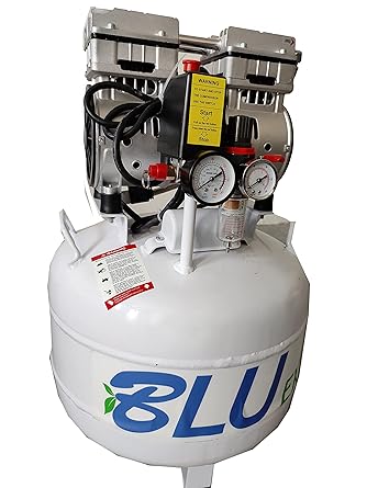 BLUEX 01 HP Dental Oil-Free Air Compressor with 40 LTR Copper Casting Tank | Color-White