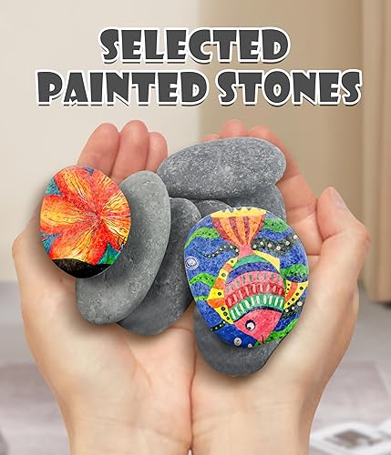 Miniatura 3 de Rocas de río para pintar, suministros de pintura de rocas, rocas para pintar rocas de río, piedras planas para manualidades, piedras de río para