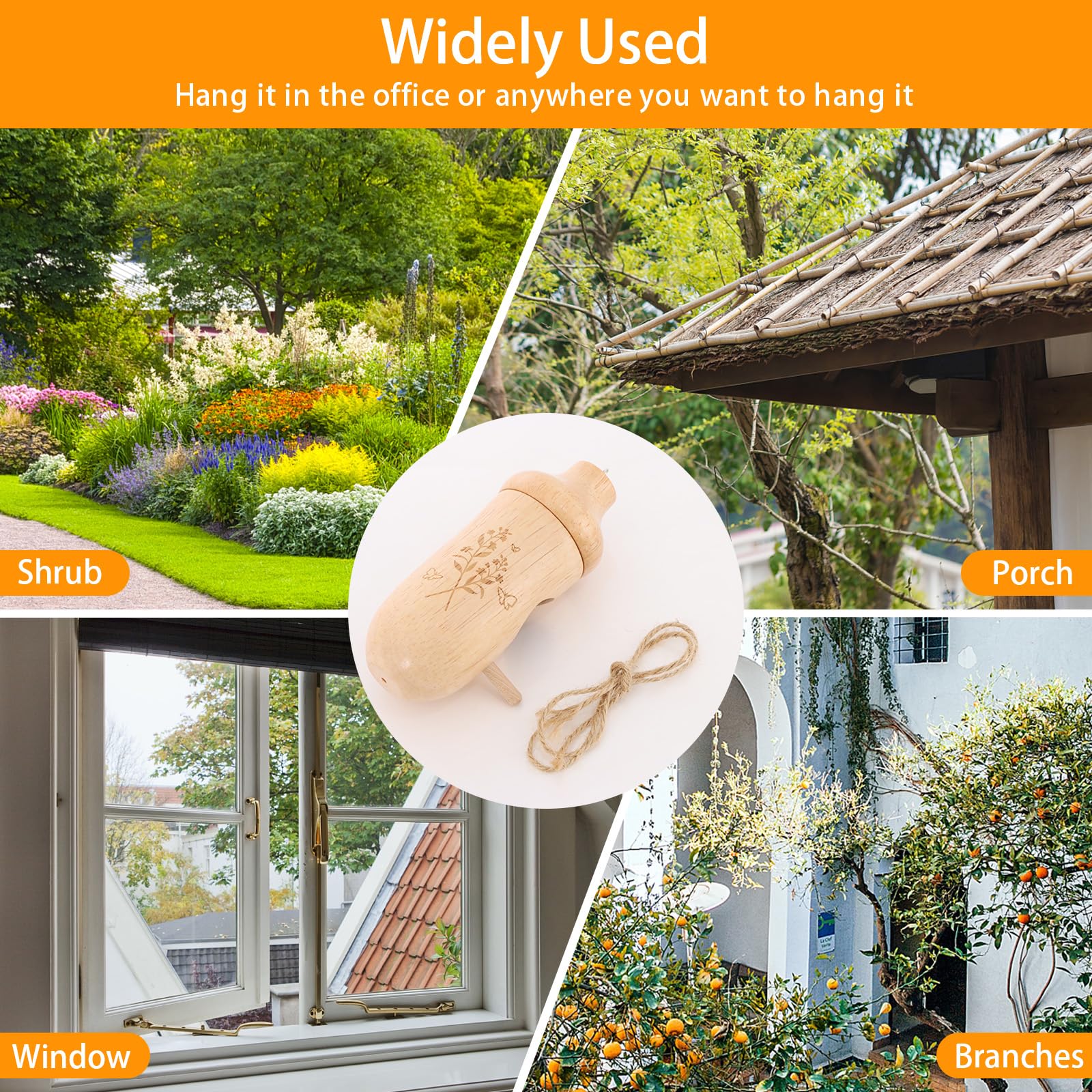 Hummingbird House - Natural Wooden Hummingbird Nesting Houses for Gardening Gifts, Christmas Home Decoration 3 Packs