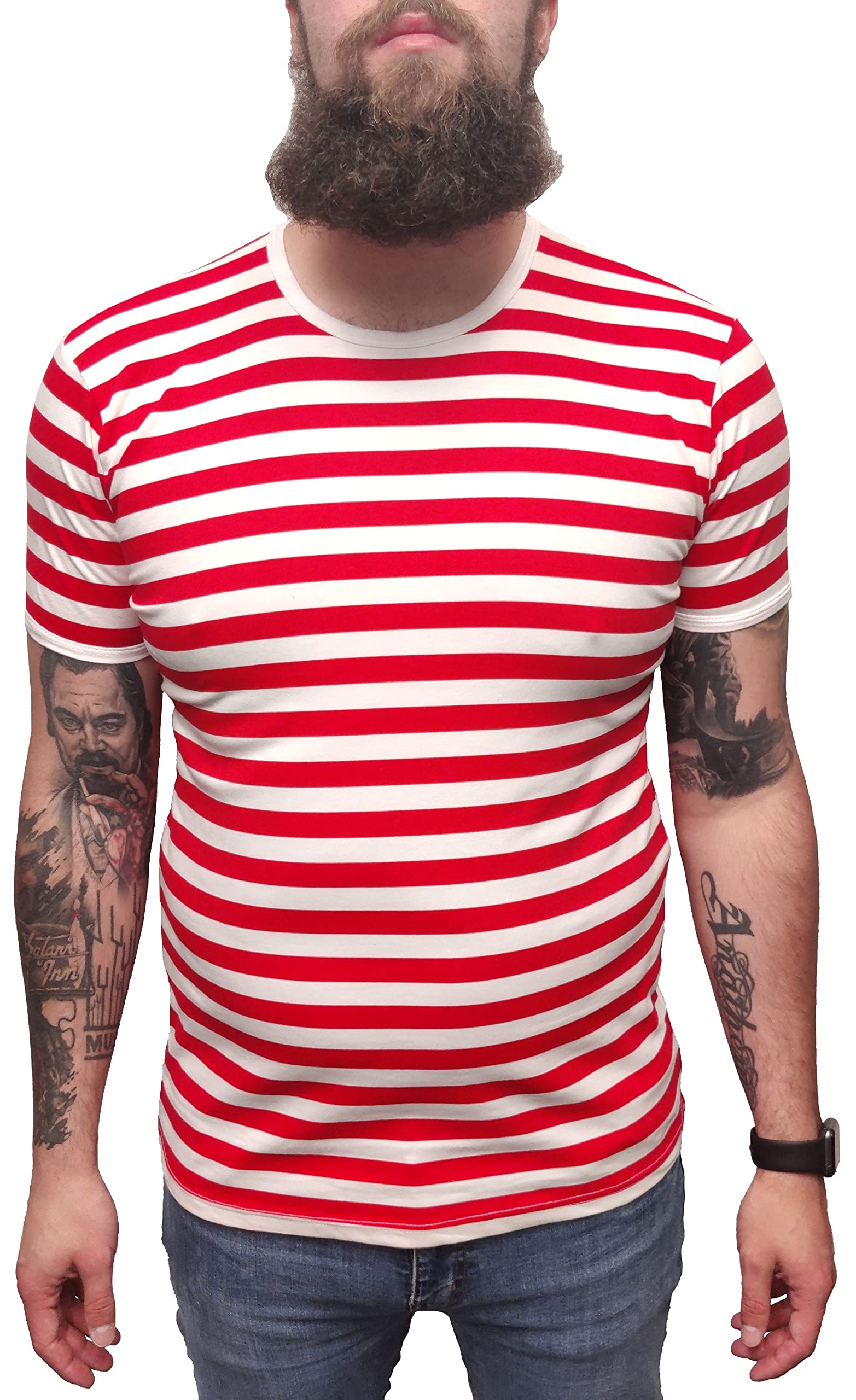 Mazeys Mens Indie Red & White T Shirt (XX Large)
