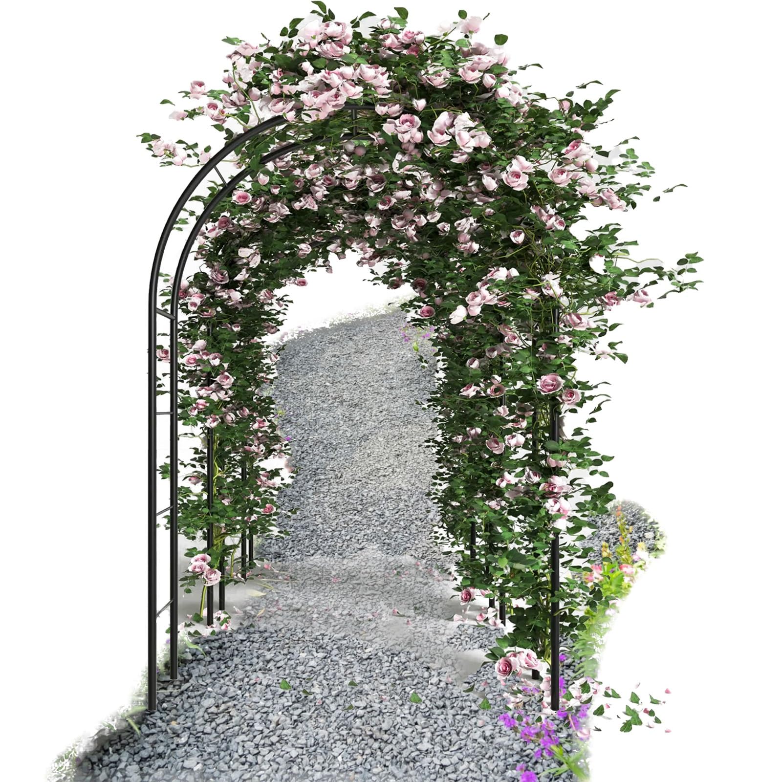 Arche de jardin robuste contre vent et intempéries pour rosiers grimpants
