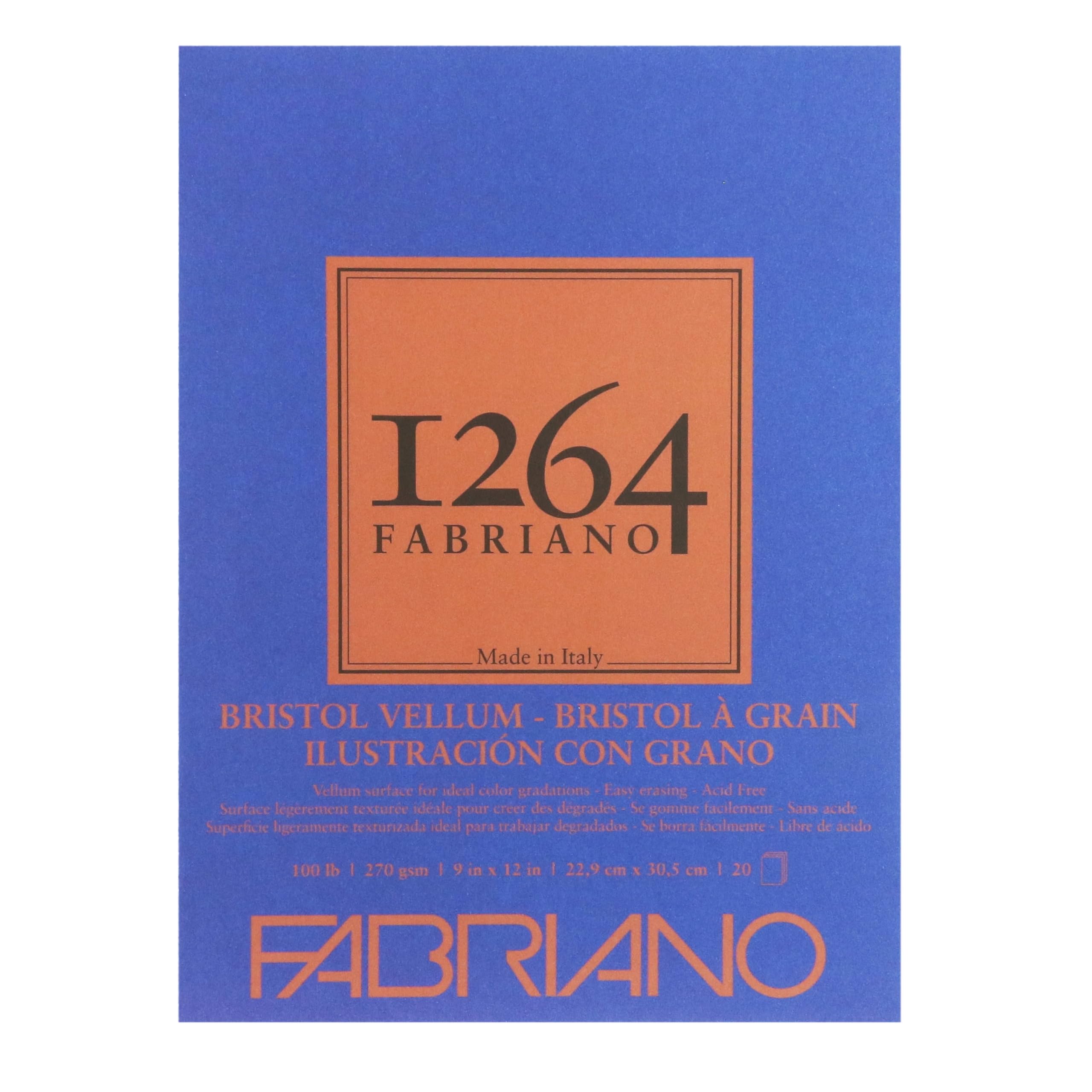 Fabriano Vellum Bristol Bloc papier blanc 9 x 12 anti bavure encre