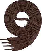 Di Ficchiano, Flat shoelaces made of 100% cotton for trainers and sports shoes, very durable, width: approx. 7 mm, length: 45 cm - 200 cm, made in Europe, brown