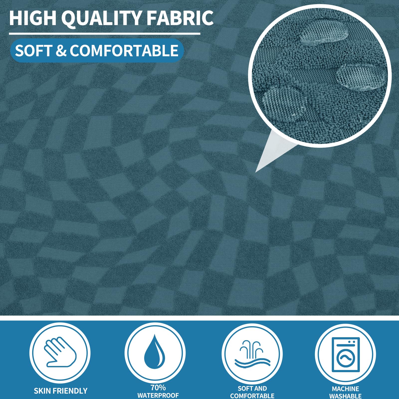 Ystyle Copridivano 3 Posti Con Penisola A Sinistra Destra, Elasticizzato Copridivano Angolare, Copridivano Chaise Longue, Copri Divano A L (3 Posti+3 Posti, Turchese)