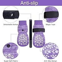 Vista 3 de EXPAWLORER Calcetines antideslizantes para perro, agarre de doble cara, control de tracción en suelos de madera dura, zapatos para perros