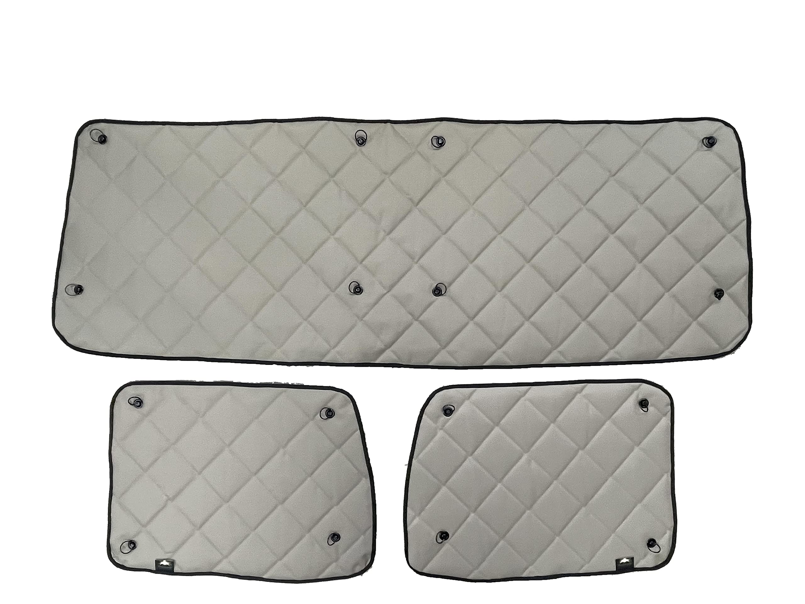 Fits 1997+ Western Star 4700/4800/4900/5700 with Newer Solid Door Windows- ZenEclipse Blackout Insulated InteriorWindow Covers (Grey-Does Not Include Peeper)