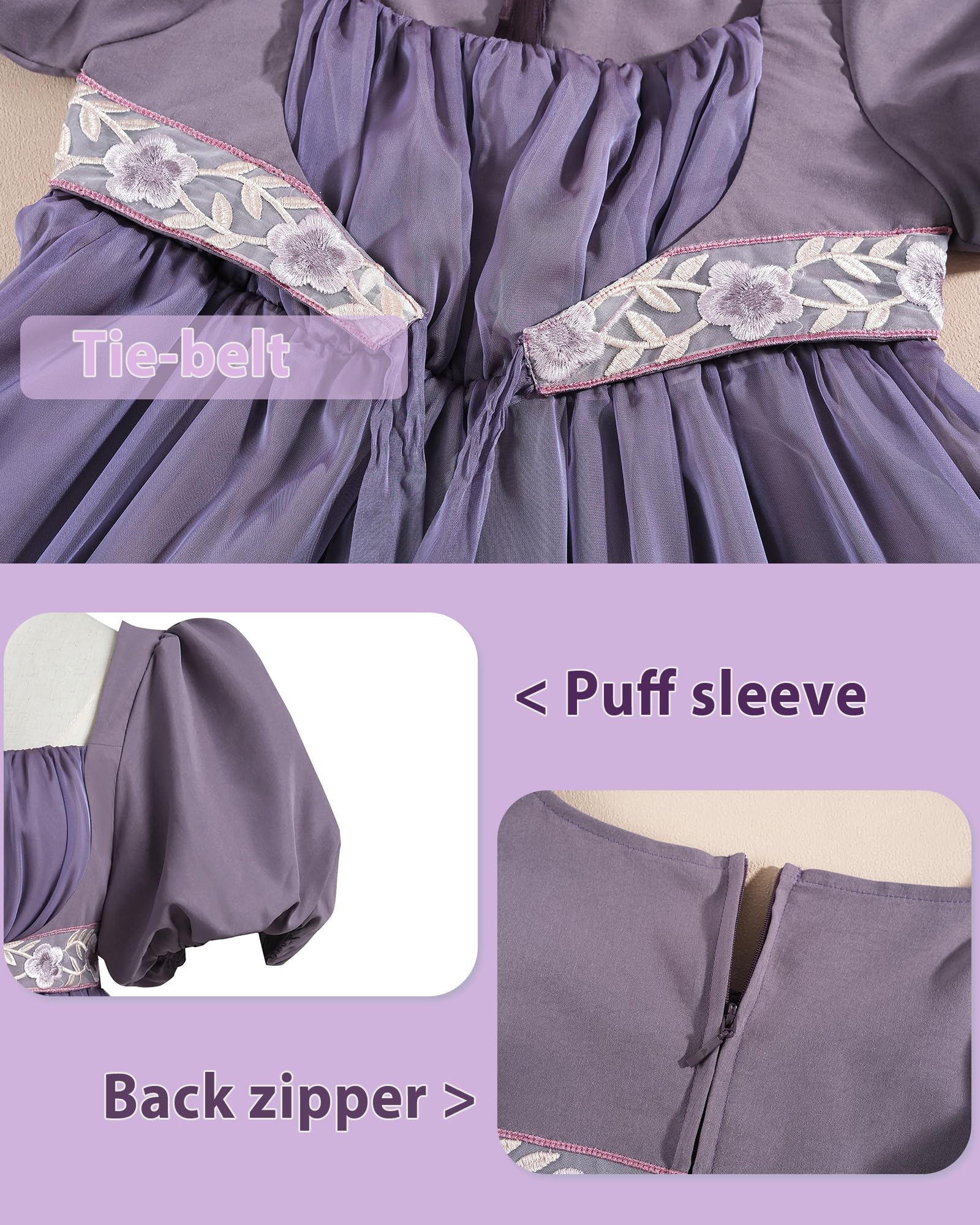 NSPSTT Regency Dress Women Empire Waist & Puffer Sleeve Victorian Tea Party Dress Jane Austen Dresses Ball Gown & Evening Dresses - Image 3