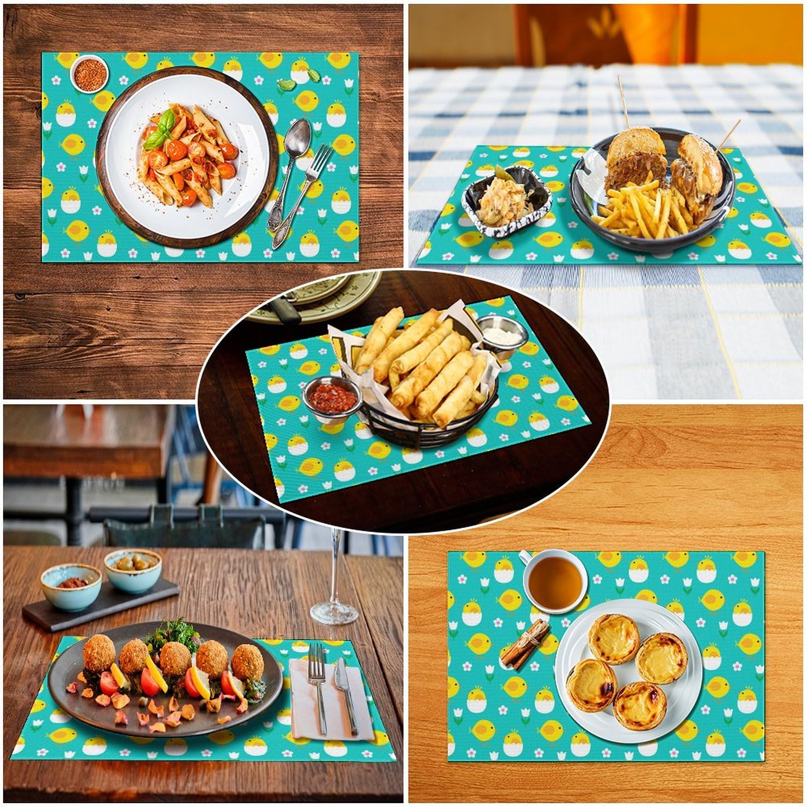 Amazon｜ランチョンマット ひよこ 卵 柄 テーブルマット 2枚1組