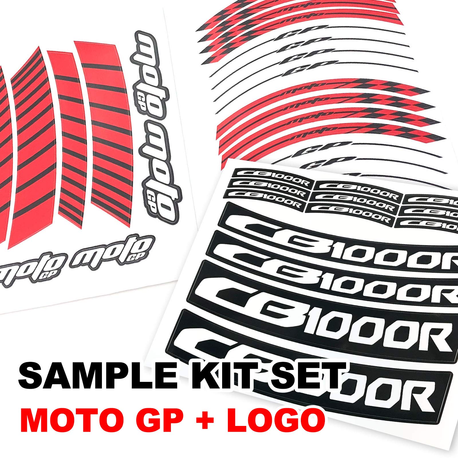 Autobahn88 Zestaw naklejek na felgi motocyklowe, kompatybilny z Suzuki Gladius 650 SFV650 (2009-2015) (styl: GP02-czerwony)