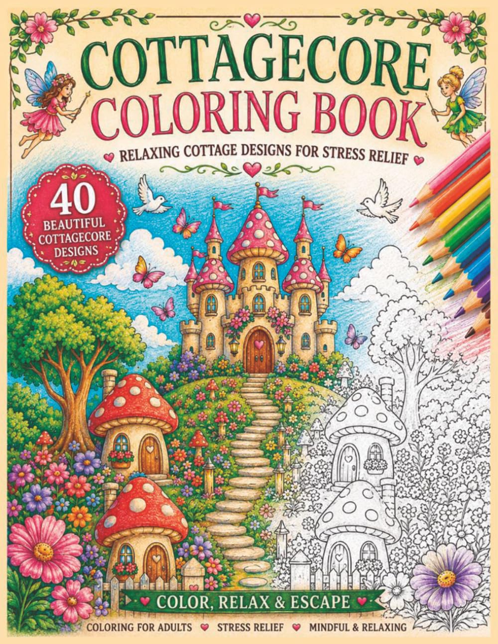 Cozy Cottagecore Coloring Book