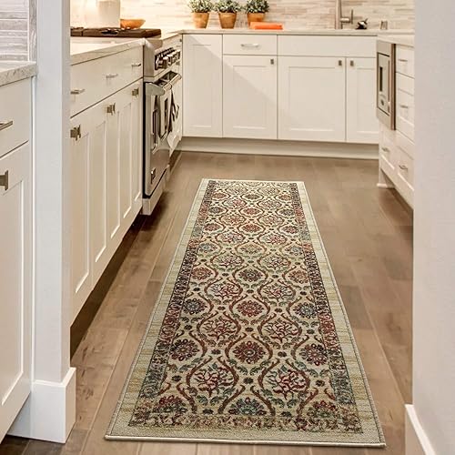 Miniatura 50 de Antep Rugs - Alfombras antideslizantes (antideslizante) 4 x 6 con parte trasera de goma floral geométrica de bajo perfil para interiores