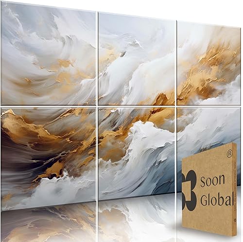 Miniatura 14 de Paneles acústicos para pared, 6 piezas de 23.62 x 23.62 pulgadas, paneles acústicos artísticos, paneles acústicos decorativos, paneles acústicos