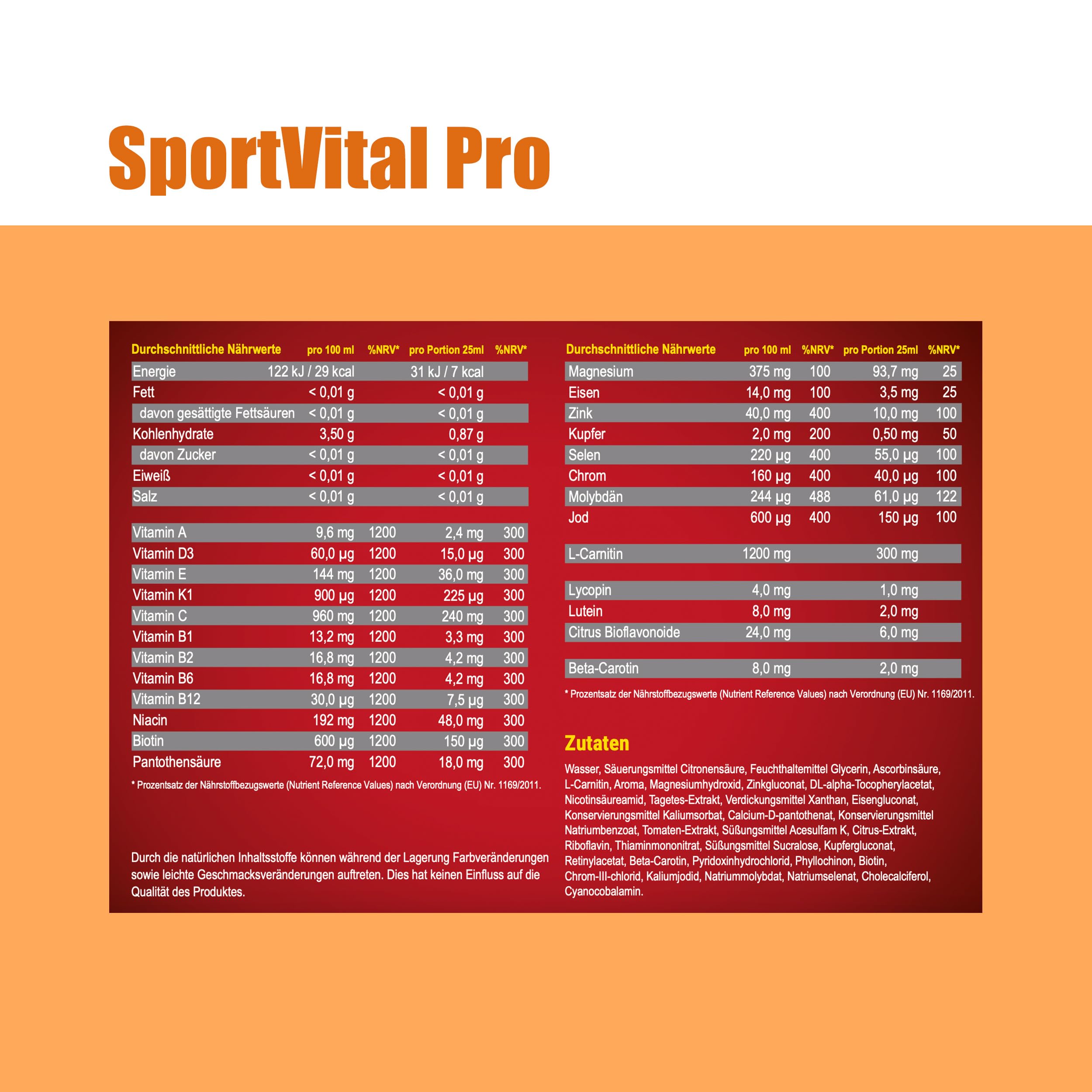 SanaExpert® SportVital Pro – Multivitamin für Sportler mit Magnesium, Eisen, Zink & B-Vitaminen | für Energiestoffwechsel & Immunsystem | mit L-Carnitin, 30 Trinkampullen à 25 ml, Made in Germany