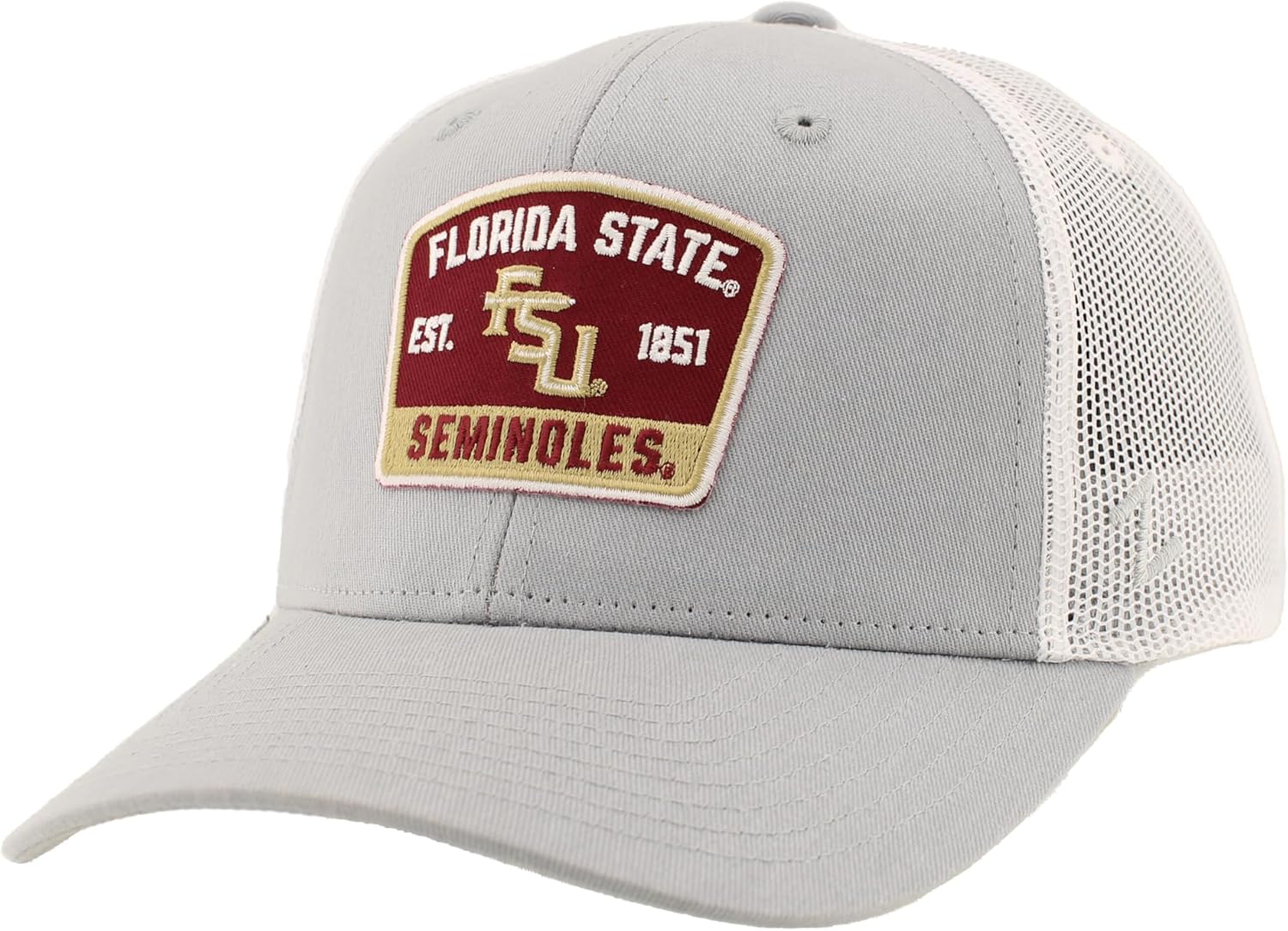 Florida State Seminoles NCAA Officially Licensed Snapback Hat Big Rig Patch Gray White Switchback