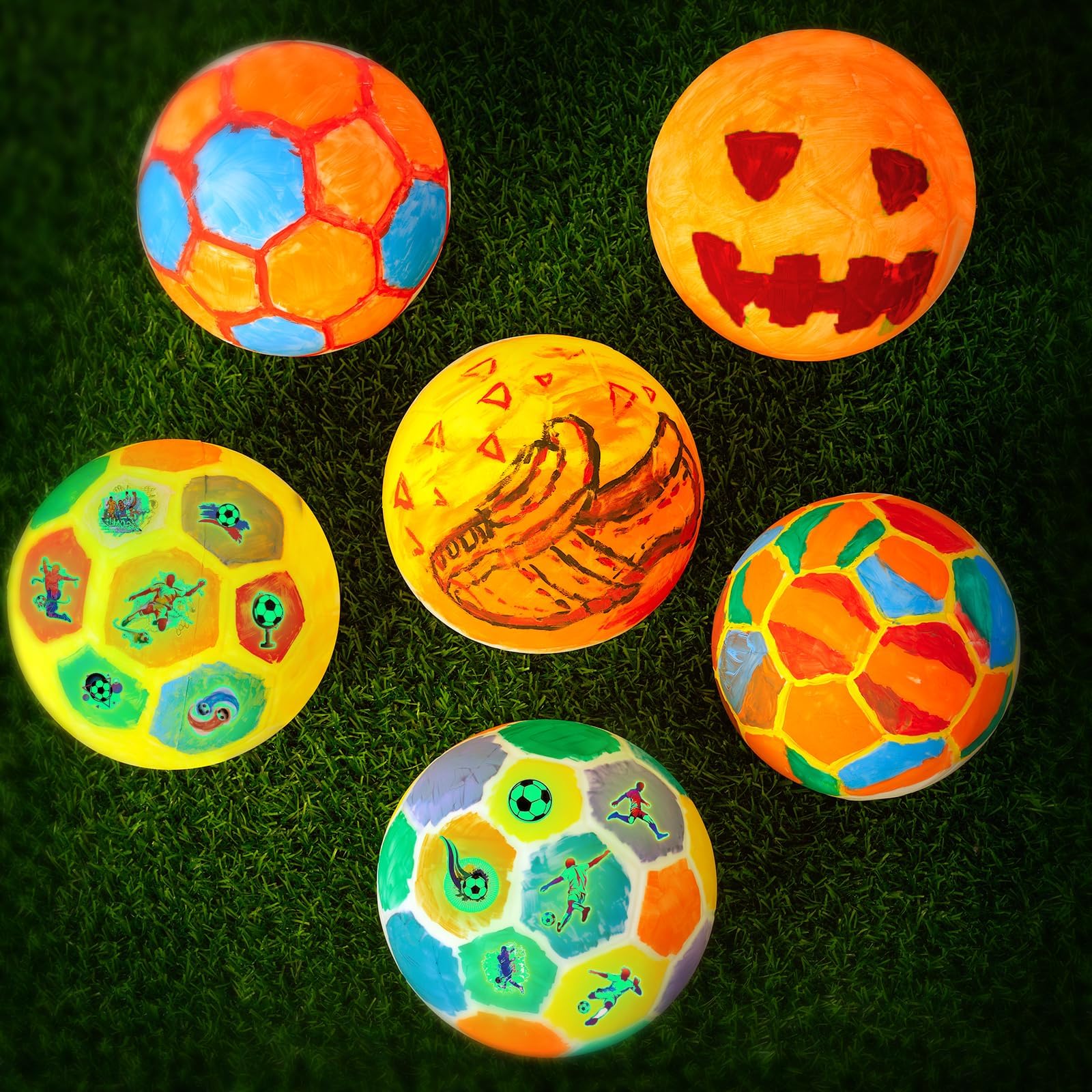 vamei Set da pittura a calcio, per bambini, 6 pezzi, calcio, fai da te, con pigmento, adesivi per calcio, giocattoli, ragazzi, ragazze, set fai da te per 3, 4, 5, 6, 7