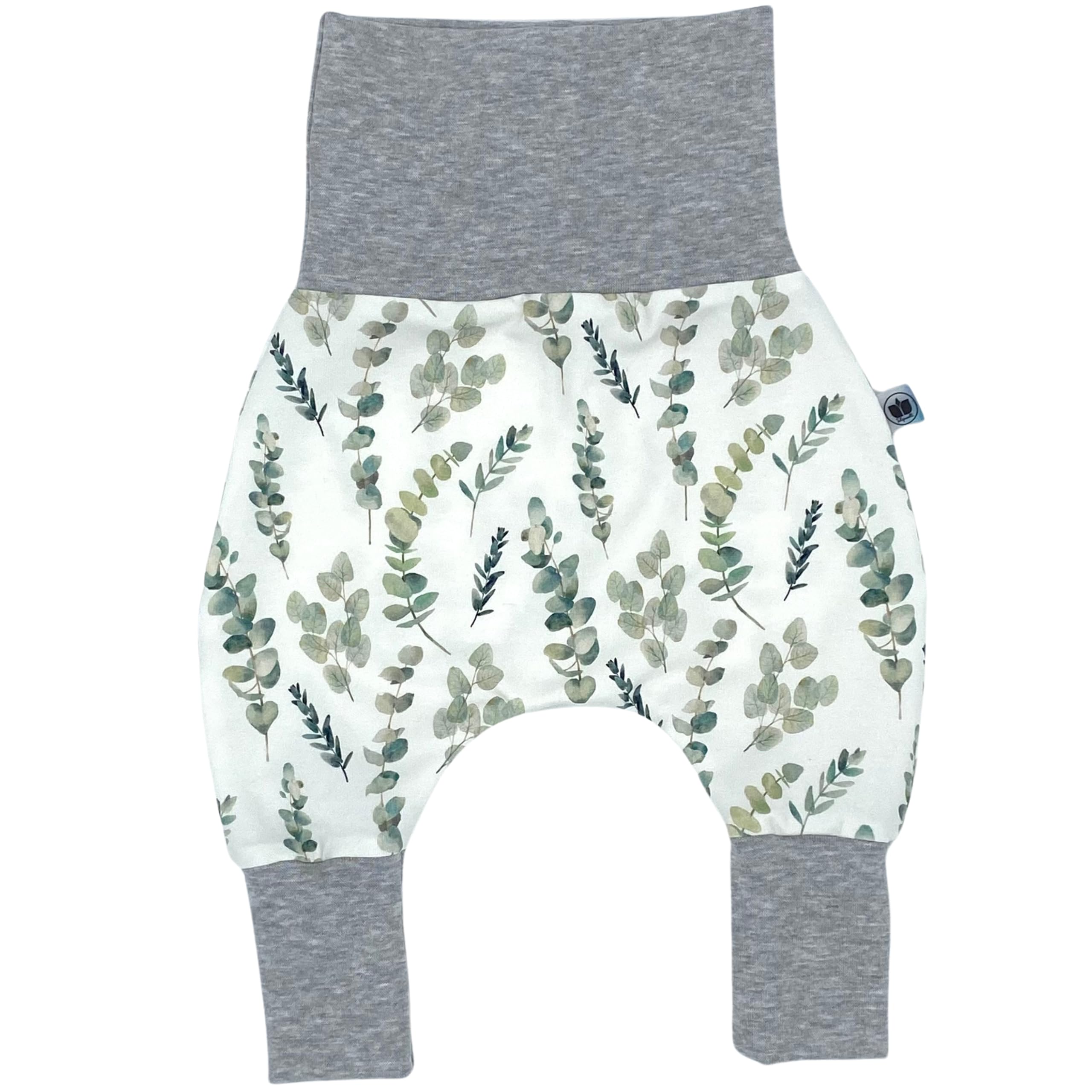 Tulipanelli Baby Pumphose Babyhose Mädchen - Handgefertigte Mitwachshose aus Baumwoll-Jersey - Größen 50-74 | 68-86 | 92-104 (Eukalyptus, 68-86)
