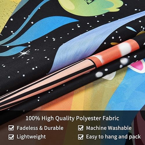 Miniatura 6 de HOKMAH Bonito tapiz colorido de anime, Kawaii japonés divertido diseño de dibujos animados para niñas, tapiz rosa para sala de estar, dormitorio,