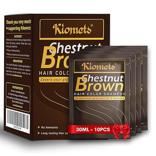 Champú de tinte para el cabello marrón claro, 13.5 fl oz, 100% cobertura de canas en minutos, sin amoníaco, cubierta de champú gris plateado,