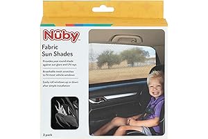 Nuby's 2 Pack Breathable, Full Function Car Seat Sun Shades for Windows