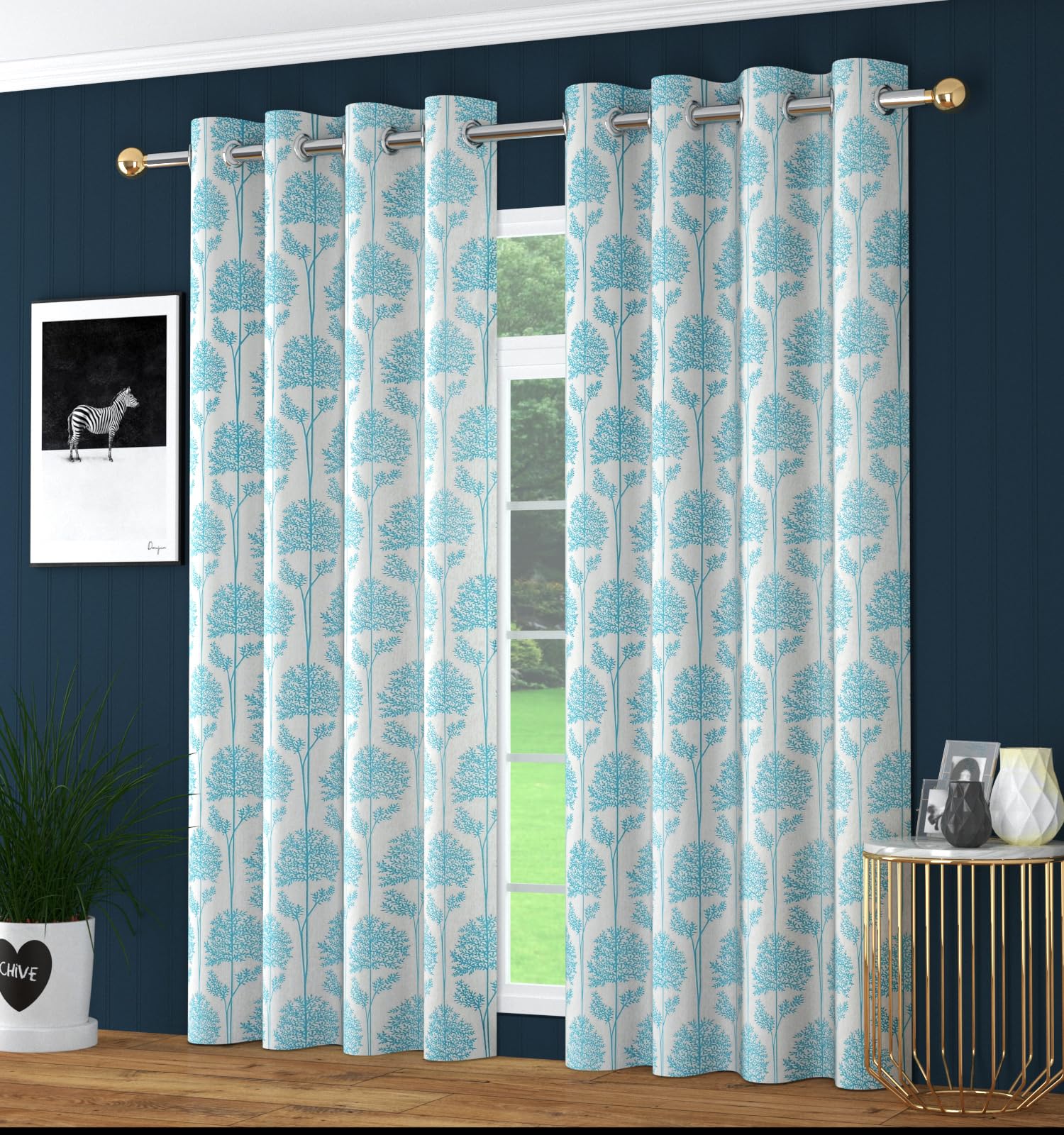 Waco Creation Polyester Carnival Leaf Pattern Digital Printed Curtain for Door 4 X 7 Feet | Home and Office | Living Room and Kitchen Hall Set of 2 Pc- Aqua (B0D6WML89M) Amazon Price History, Amazon Price Tracker