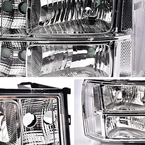 Miniatura 6 de PIT66 Conjunto de faros delanteros, compatible con GMC Sierra 1500 2500HD 3500HD 2007-2013 para camioneta de repuesto para camioneta y pasajero,