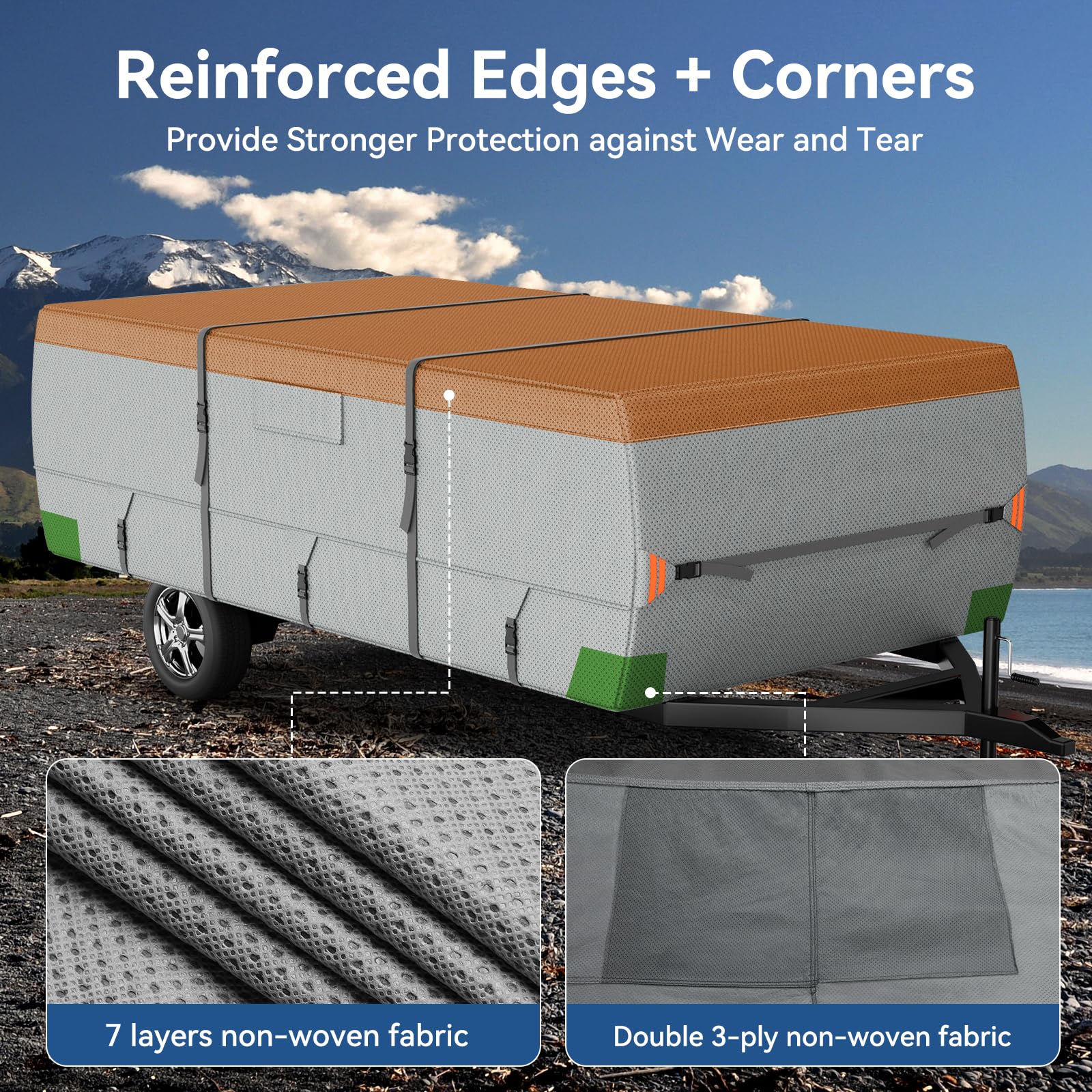 Tuszom Pop Up Camper Tent Trailer Cover Extra Thick 7 Layers - View #2