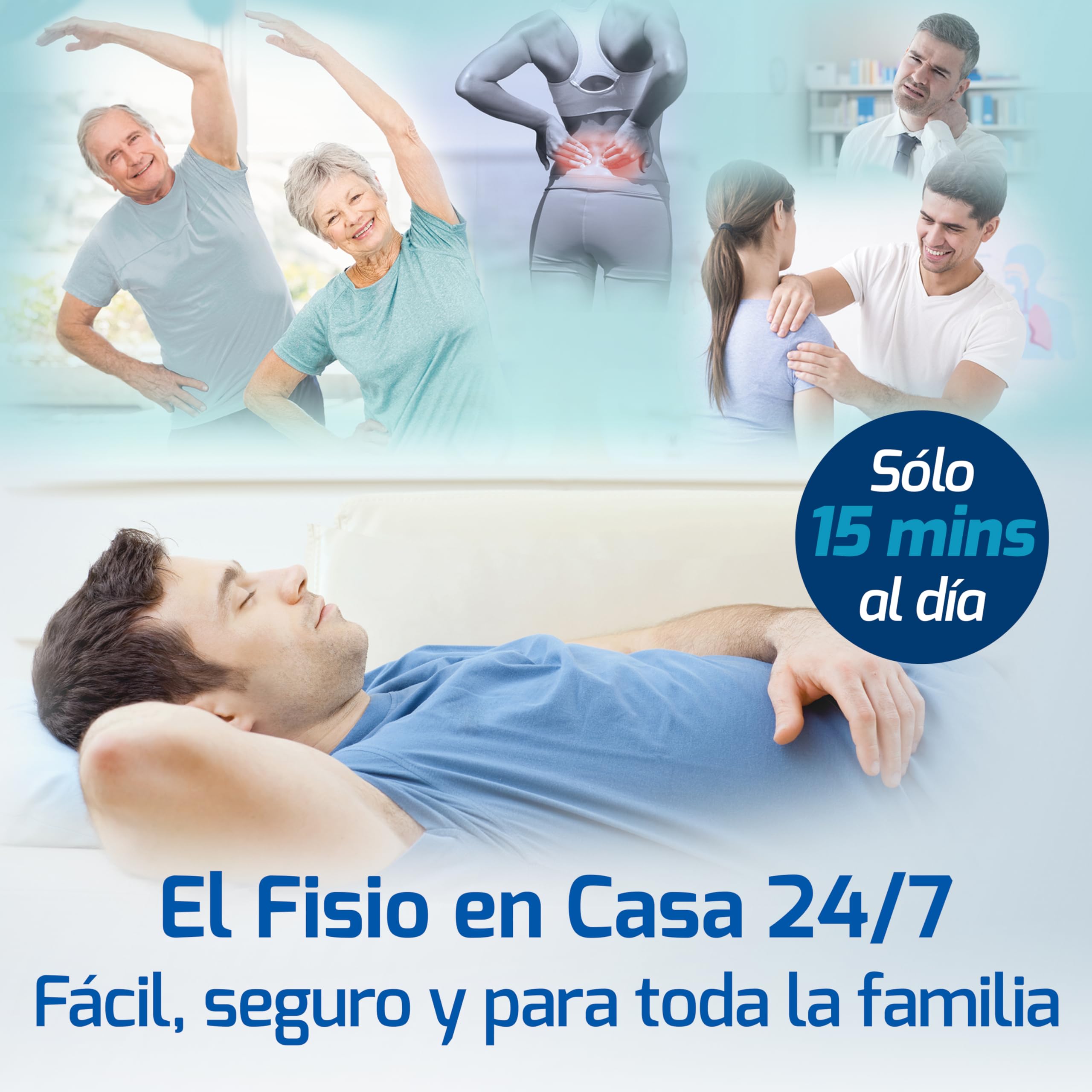 PHYSIO DORSAL 5 en 1: Sistema de estiramiento lumbar-dorsal. Ayuda a aliviar el dolor de espalda y dolencias derivadas. 5 Terapias: Presoterapia, Masaje, Magnetoterapia, Termoterapia e Infrarrojos