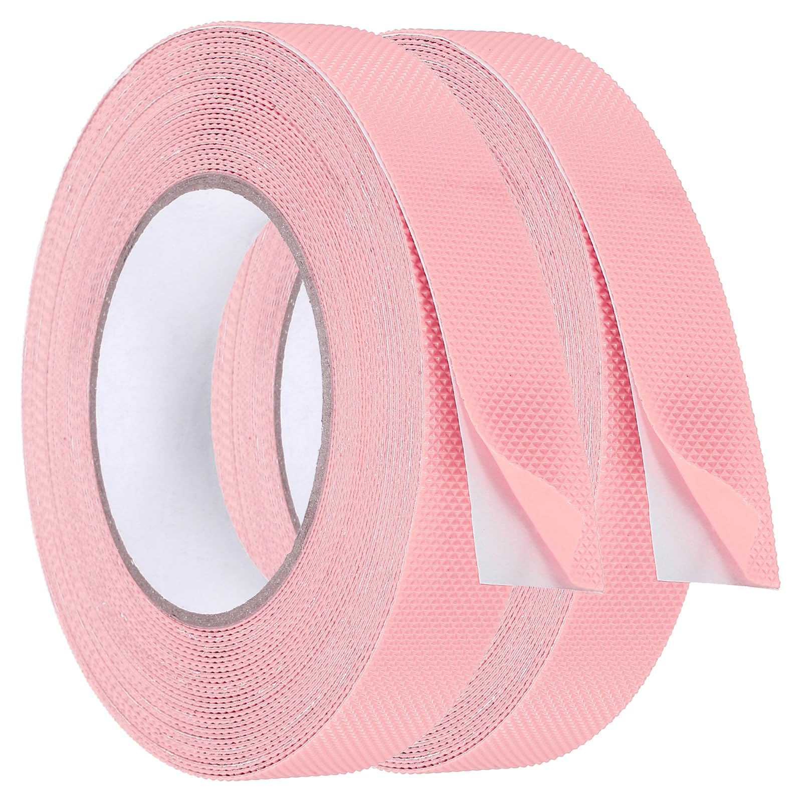 QUARKZMAN 2 Pezzi Nastro Anti-scivolo In Gomma 2.5 cm x 10 m Rosa | Nastro Adesivo Con Texture, Impermeabile, Non Abrasivo, Per Fai Da Te, Scale Interne E Esterne, Scivolo