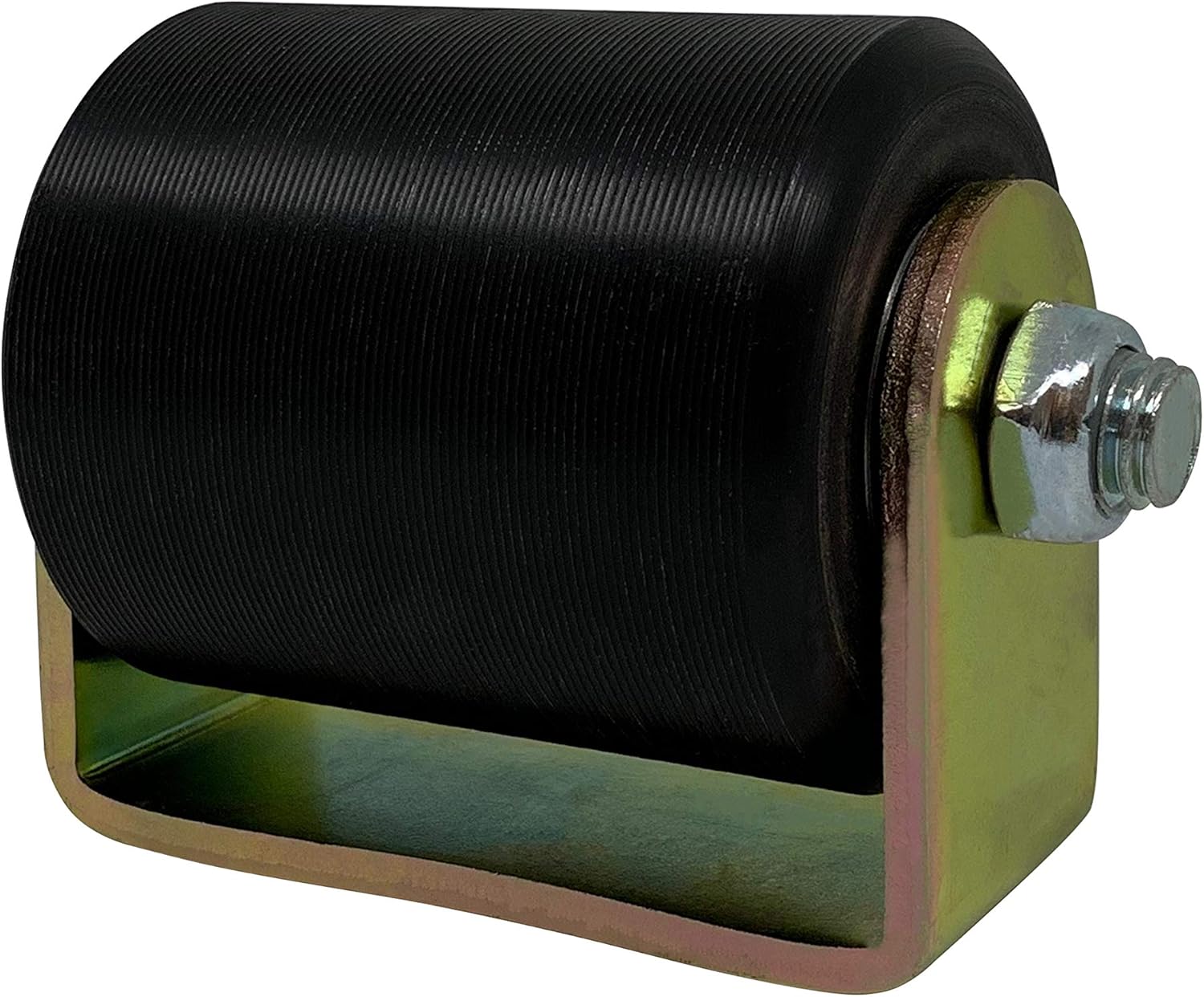 Slide Gate Guide Roller 3" Black Hard Nylon UHMW Rollers with C Bracket Rear Post Welded Assembly Heavy Duty Anti Tipping Sealed Ball Bearing Sliding Rolling Gates Guider - Eagle Rollers EG103