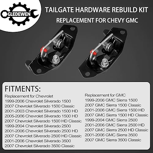 Vista 2 de Kit de reconstrucción del pestillo de la manija del portón trasero, compatible con Chevy Silverado 1500 2500 3500 1999-2006, GMC Sierra, reemplaza #