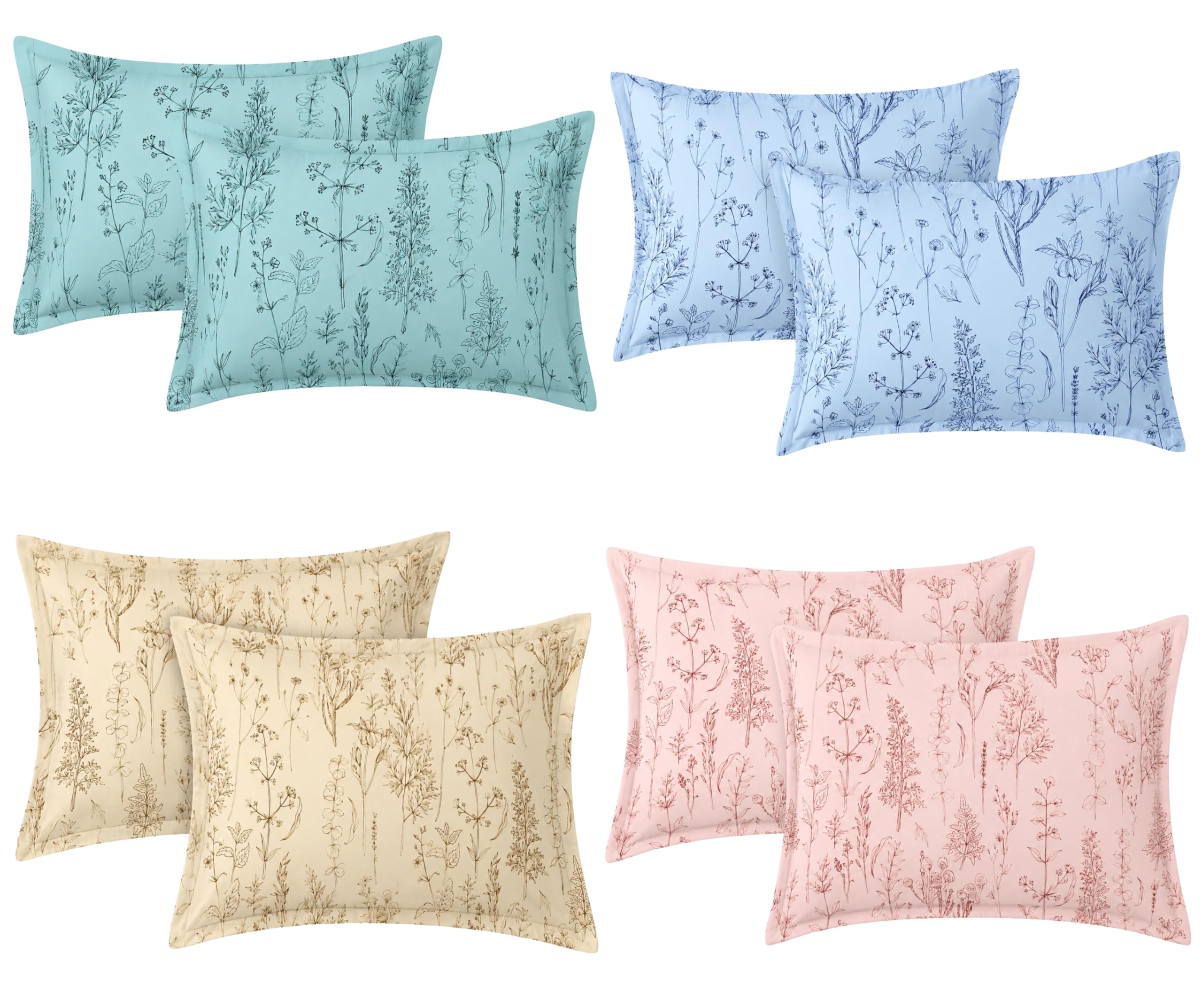 RD TREND Pillow Covers - Floral Cotton Set of 2 -8 RD TREND Pillow Covers - Floral Cotton Set of 2 -8