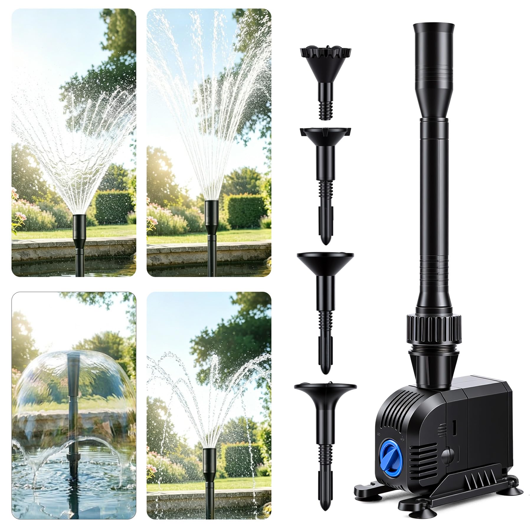 600L/h 8W Garten Springbrunnenpumpe Teichpumpe Wasserspielpumpe Bachlaufpumpe Wasserpumpe Fontäne