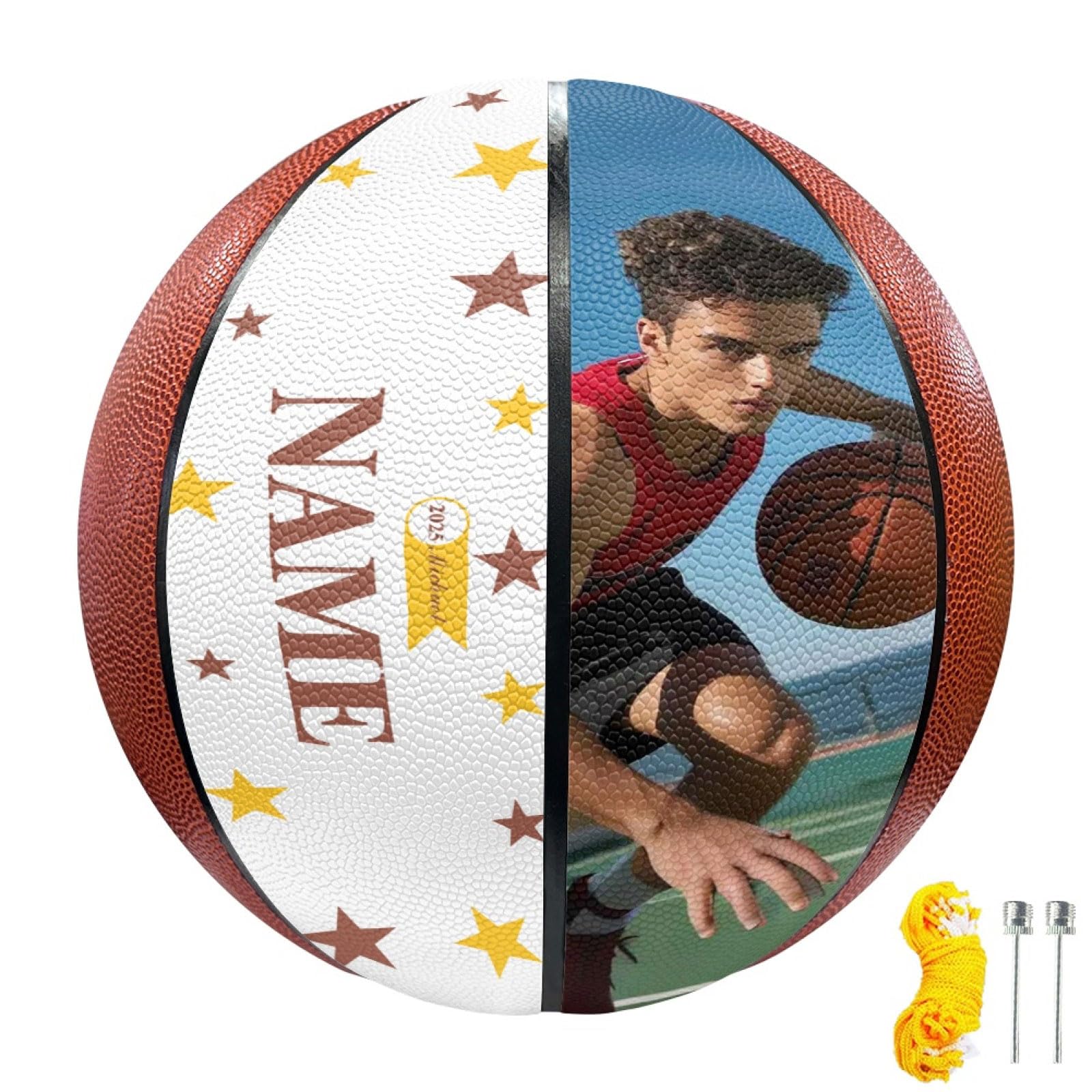 Pallone da basket personalizzato | Pallone da basket personalizzato con nome/foto | Regalo per compleanni, lauree, Natale | Ideale per gli appassionati di basket e gli allenatori