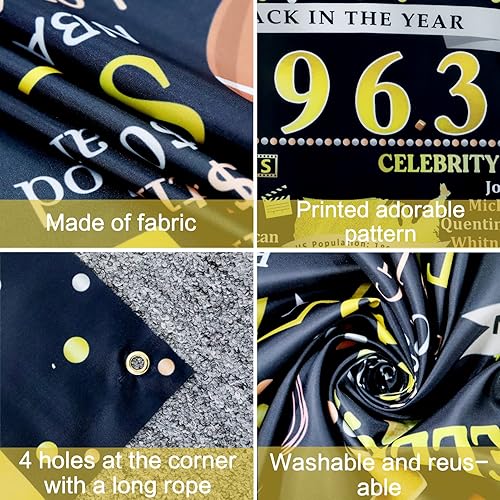 Miniatura 3 de Trgowaul Decoraciones de cumpleaños de 1963 para mujeres y hombres póster de vuelta en 1963 suministros de fiesta de fondo de cumpleaños de 60 años