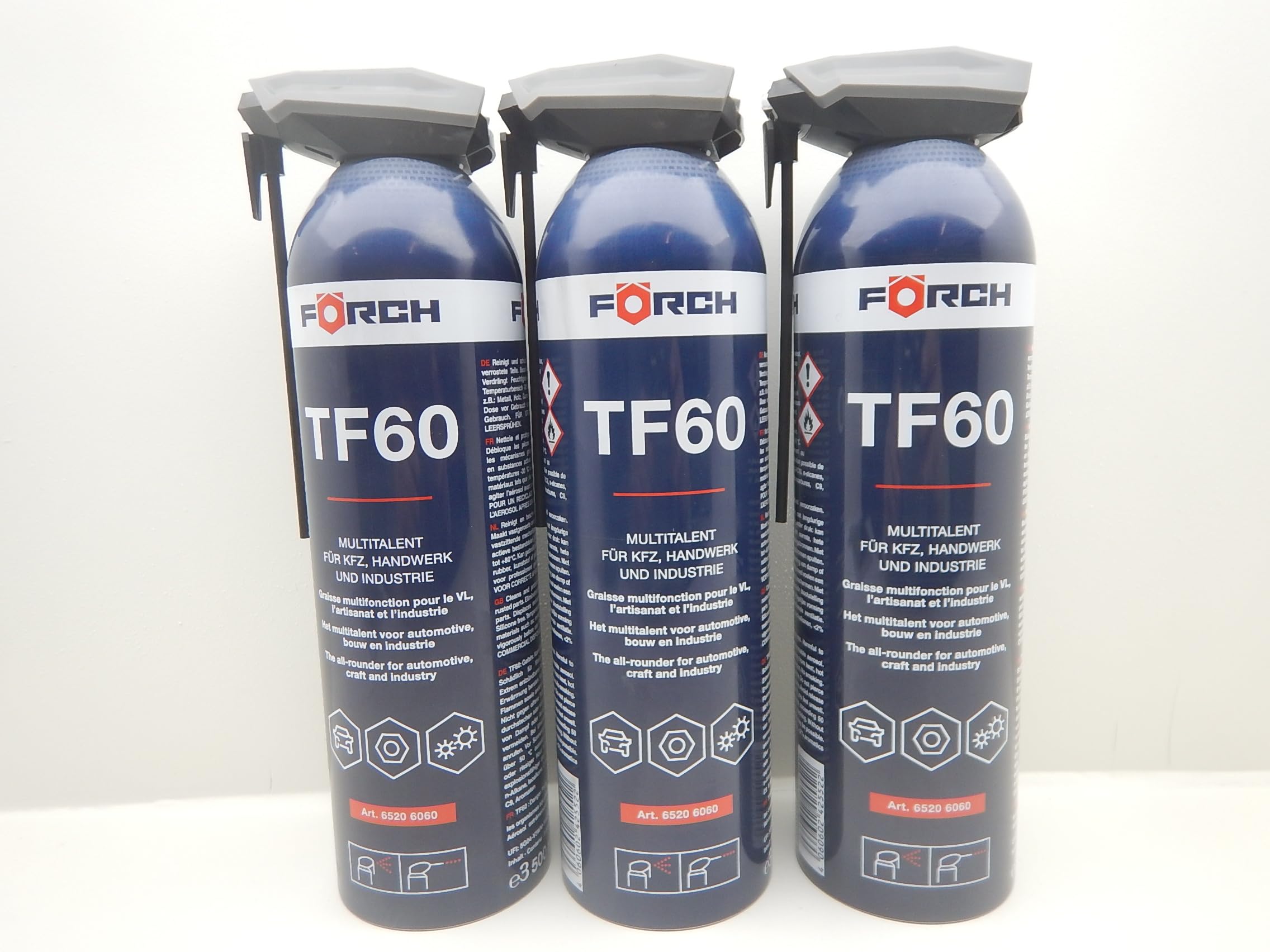 3x Förch Wartungsspray TF60 Multispray gegen festgefressene Mutten Schrauben 500ml