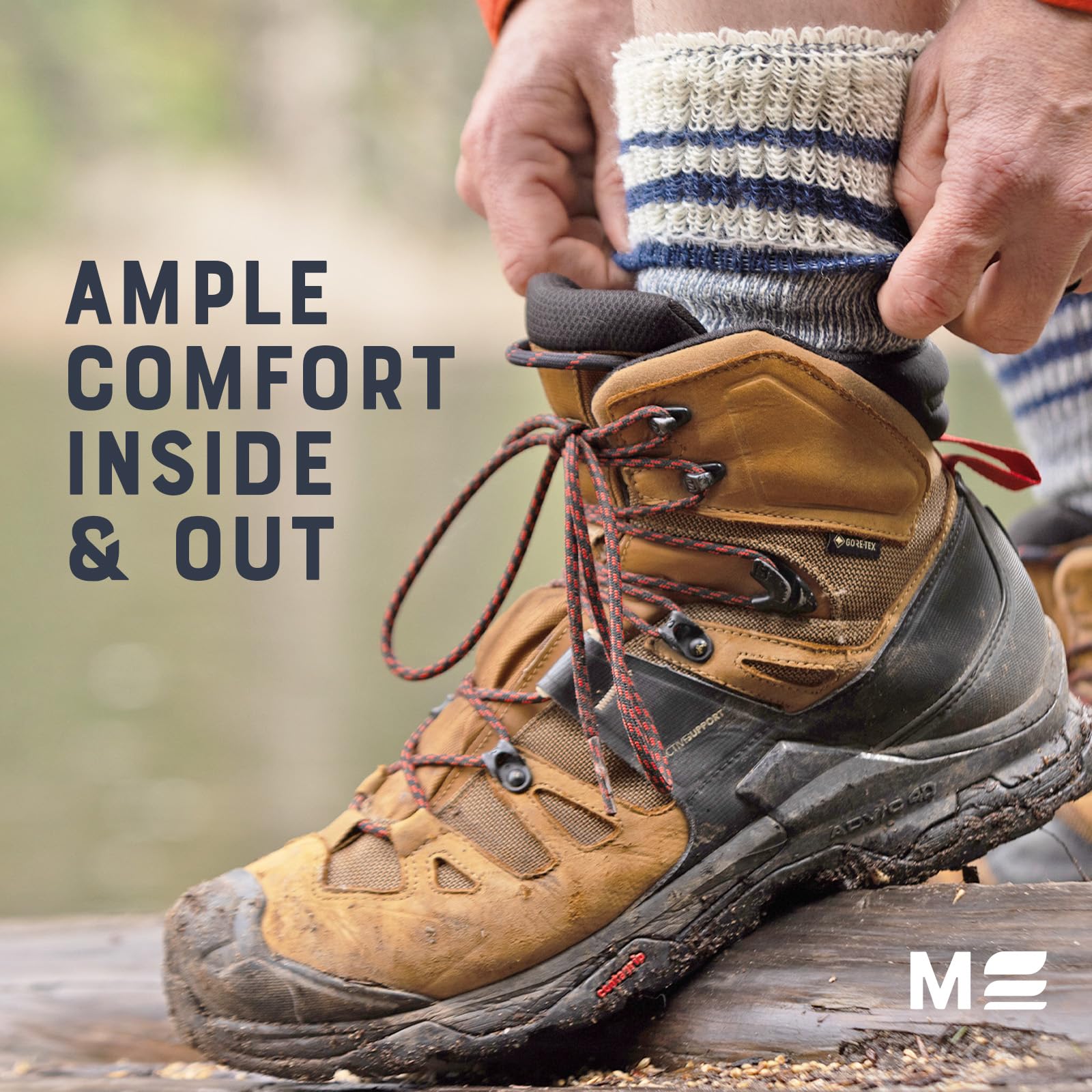 MERIWOOL Outdoor-Socken aus Merinowolle, 3 Paar schwere warme dicke Winter-Crew-Wandersocken für Damen und Herren