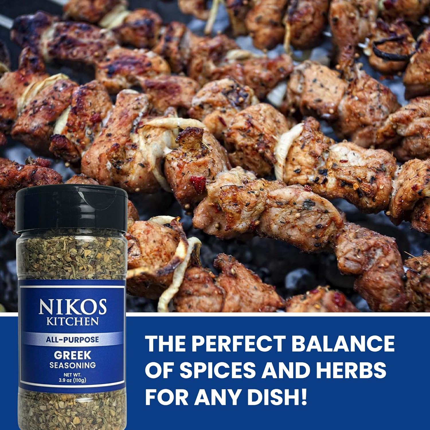 Nikos Kitchen All Purpose Greek Seasoning Blend - Mediterranean Spice Mix for Chicken, Lamb, Gyro, Greek Salad, Potatoes, Fish and Vegetables - NO MSG - 3.9oz - Image 4