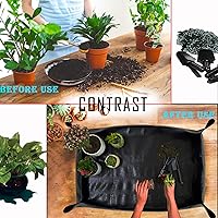 Vista 2 de Alfombra de trasplante de plantas extra grande de 43 x 30 pulgadas, impermeable, plegable, reutilizable, negro