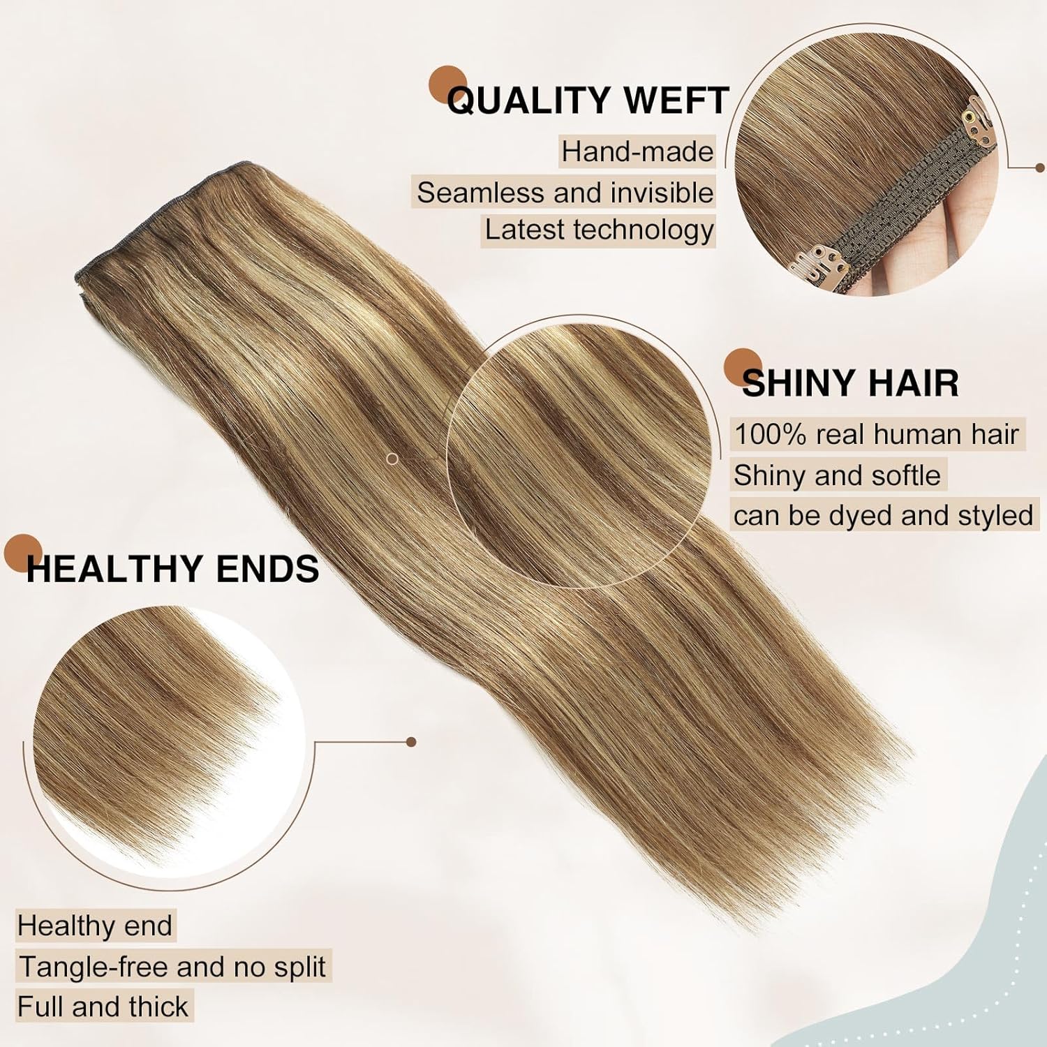 Clip in Hair Extensions Real Human Hair,18 Inch 120g 7pcs Remy Hair Extensions Clip ins for Women,Natural Human Hair Clip in Extensions