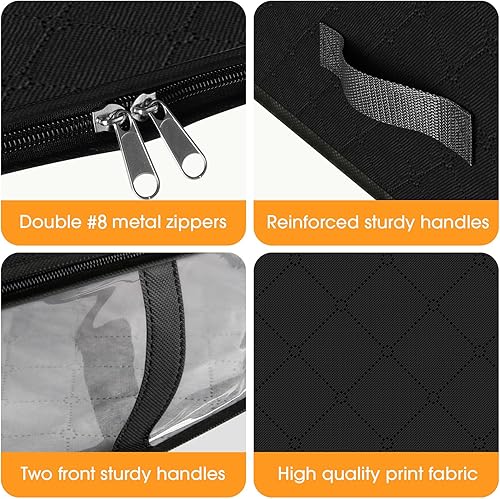 Miniatura 3 de StorageRight Contenedores de almacenamiento para debajo de la cama, paquete de 4 bolsas de almacenamiento plegables de tela de 40 litros con ventana