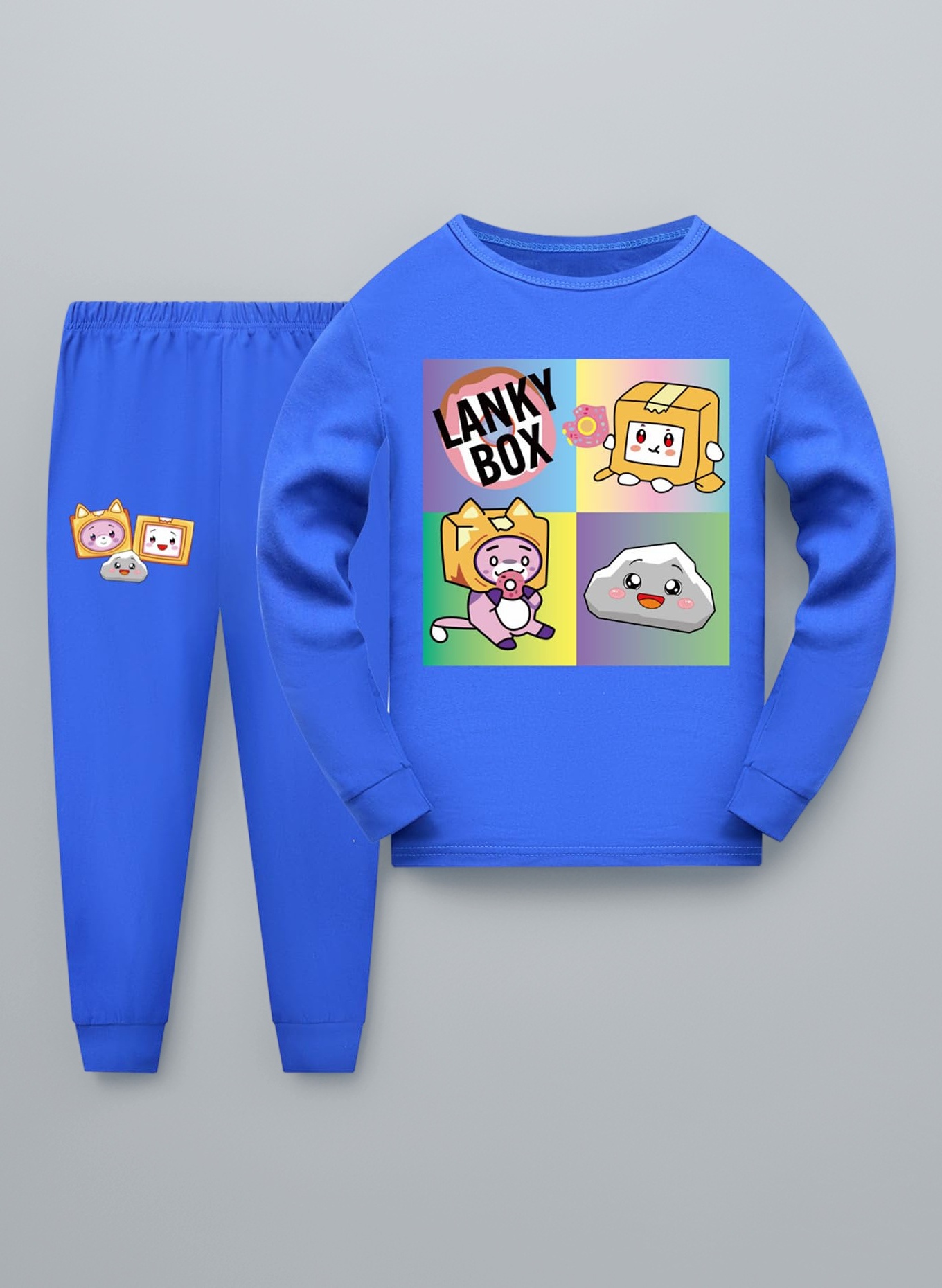 TBNRFrags LankyBox Pyjamas Set For Boys Pajamas Cartoon Kids 2Pcs Long Sleeve Cotton Pjs Nightwear Set Print Child Sleepwear