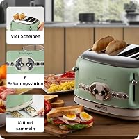 Ariete 156/04 Vintage Négy Szeletes Toaster Zöld 4